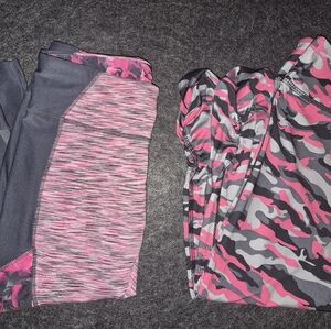 Avia Pink and Gray And Camouflage Leggings Two For One Price